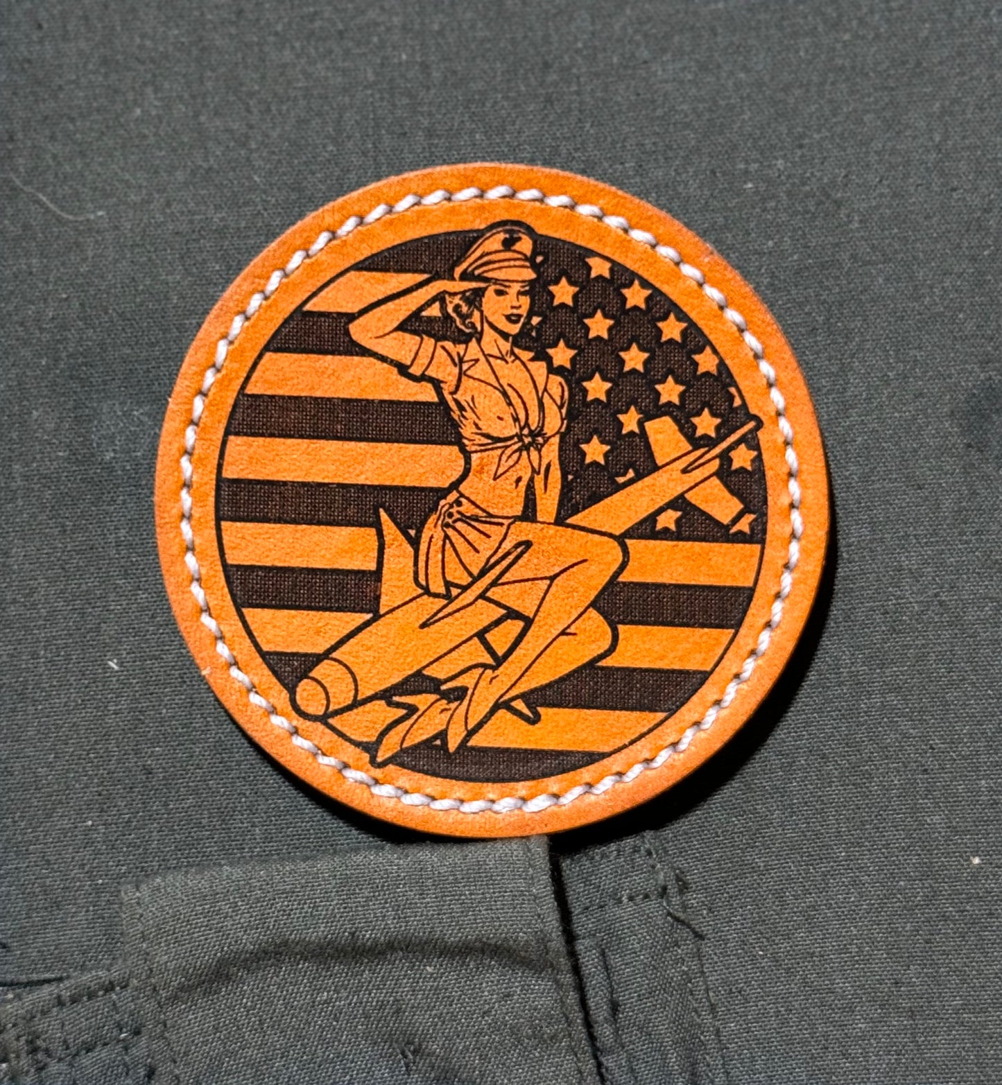 Sidewinder Pin Up Girl #1 US Flag Shoulder Patch